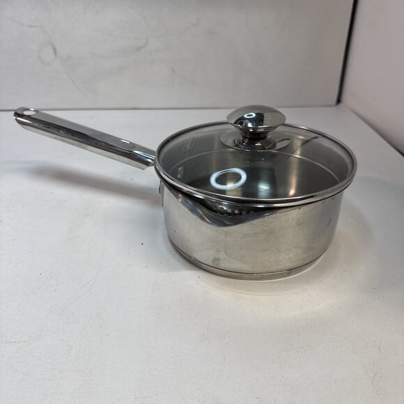 Wear Ever 1.5 Quart Dual Pour Spout Stainless Steel Sauce Pan With Strainer Lid - Picture 1 of 8